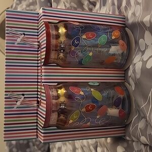 Peppermint and pine lidded glass sippers